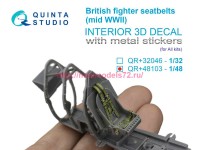 QR+48103   Комплект ремней для истребителя Великобритании, с середины ВМВ (с металлическими пряжками) (для всех моделей) (thumb89735)